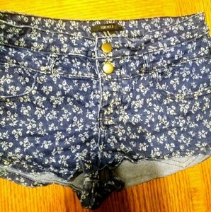 Forever 21 floral print denim shorts